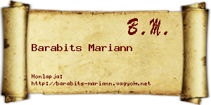 Barabits Mariann névjegykártya
