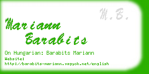 mariann barabits business card